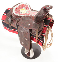 American Beauty saddle sculpture